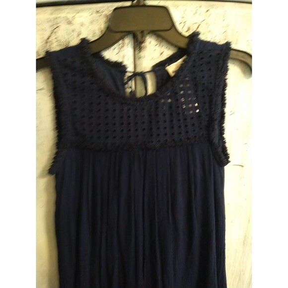 Tommy Bahama  Eyelet Mini Sleeveless Dress Xs Boho Peasant Blue Cottagecore - Picture 4 of 8